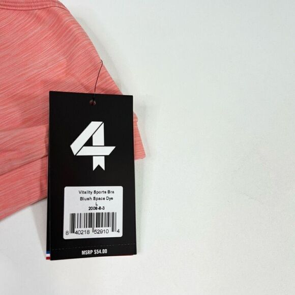 Fourlaps Vitality Sports Bra Womens Large Pink Blush Space Dye Strappy Back new - Picture 4 of 8